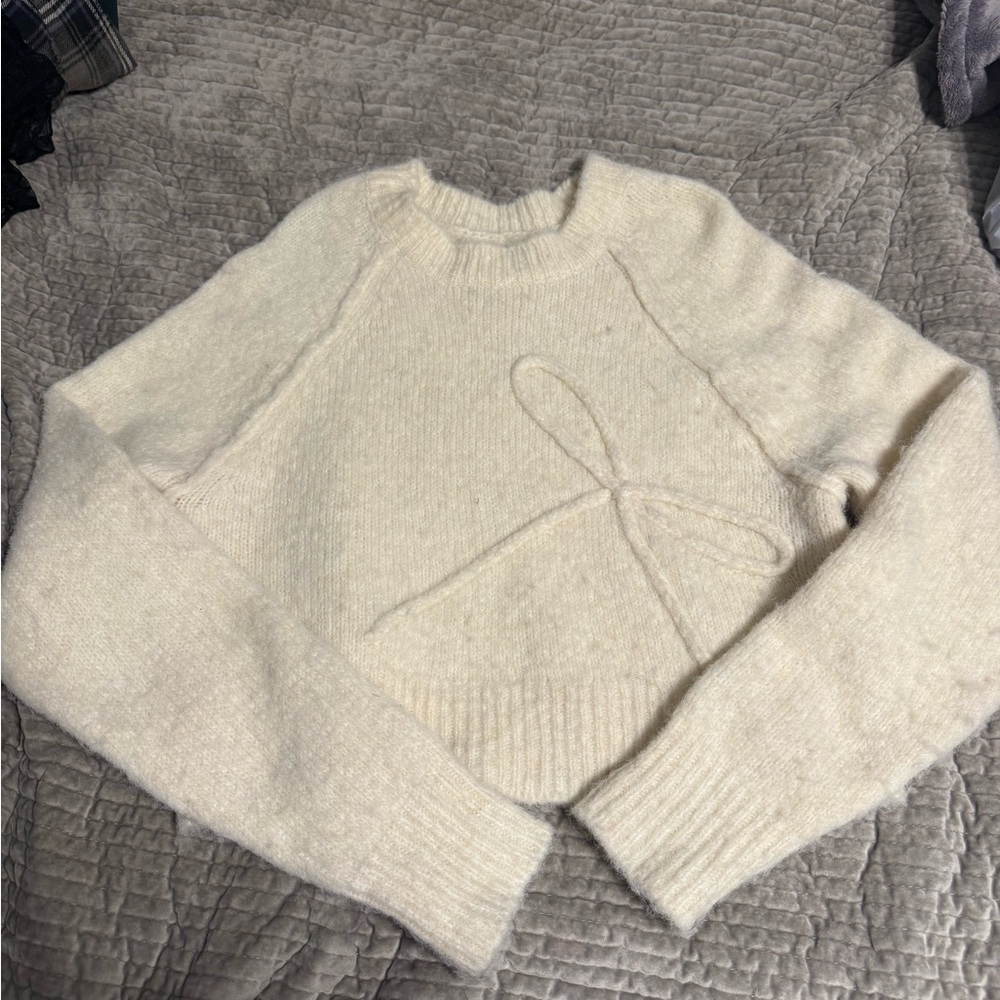 American eagle bow knit sweater